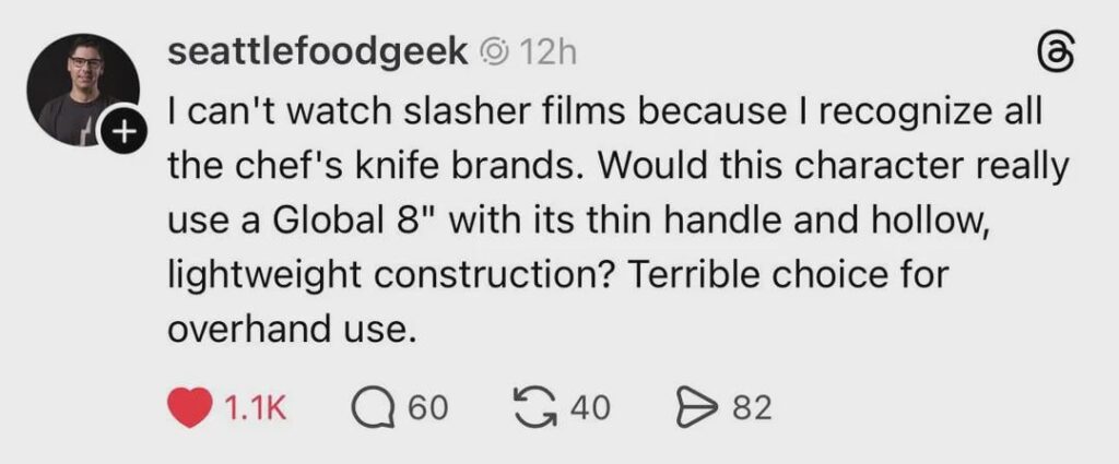 When I see a cut of meat in any film or movie or even youtube at this point in my life.