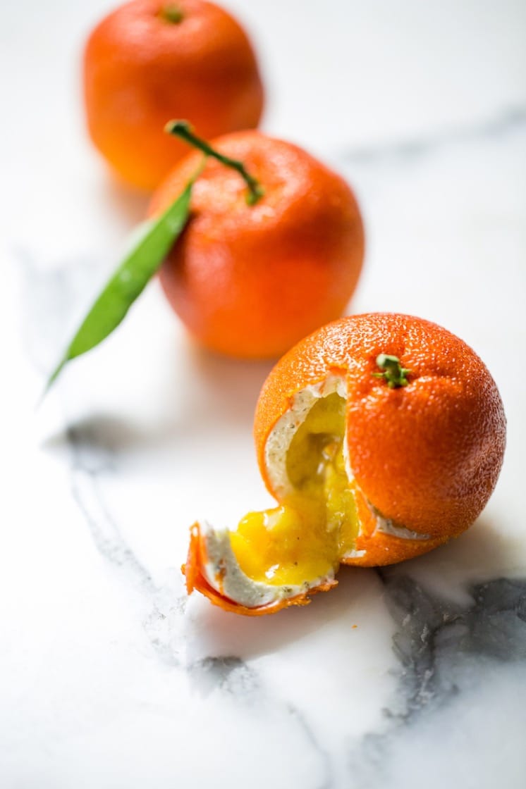 Grolet’s signature creations imitate the look of fresh fruits. They contain a molten filling is made of cream, chocolate ganache and preserved fruits with concentrated citrus flavours. (Photo by Pierre Monetta)