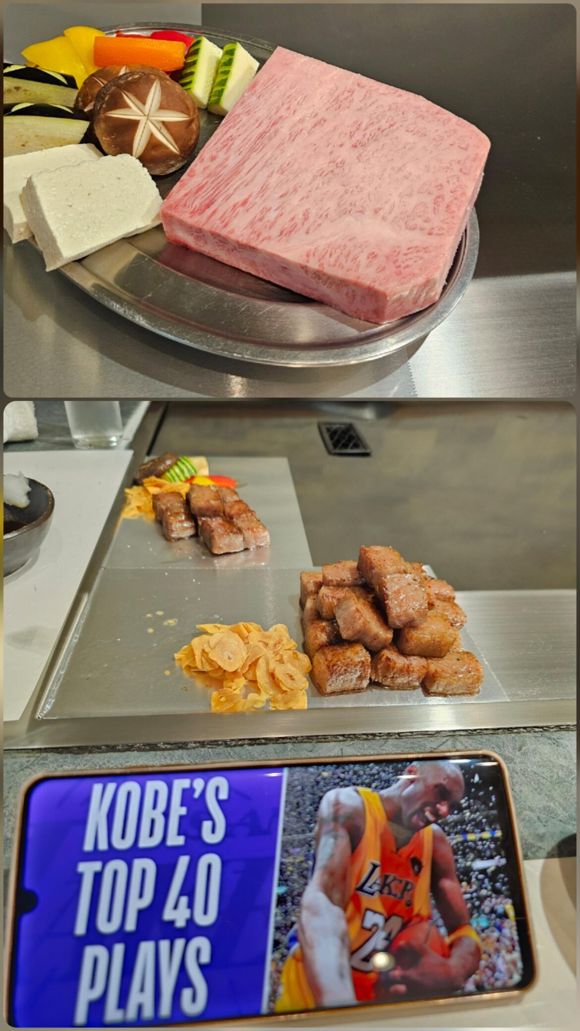 Kobe Beef in Kobe watching Kobe