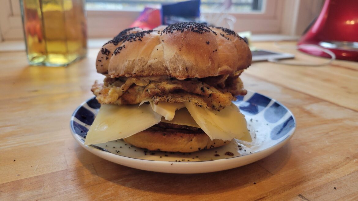 I *started* with Kenji's Pork Belly recipe to knock off the Volunteer Park Cafe Breakfast Sandwich