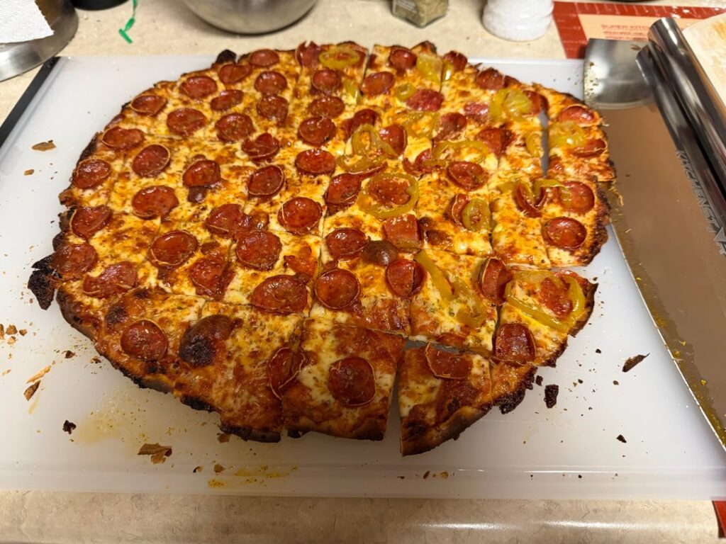 Homemade Chicago thin style…trying to replicate Cassano’s in Dayton, OH