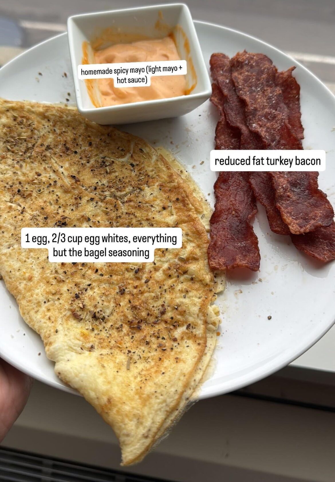 Breakfast (350 calories, 45g of protein)