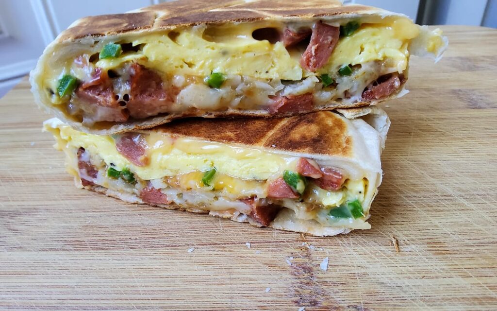 My Taco Bell inspired breakfast wrap.