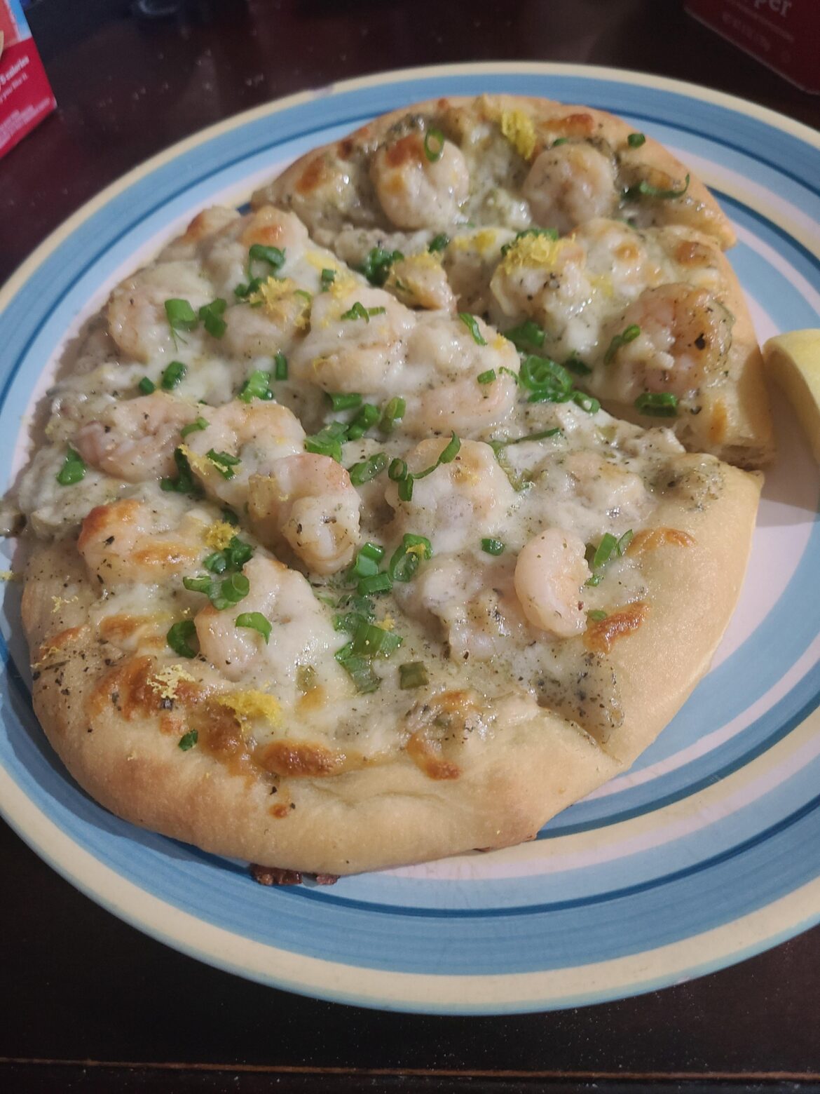 Shrimp Scampi pizza Shrimp Scampi pizza