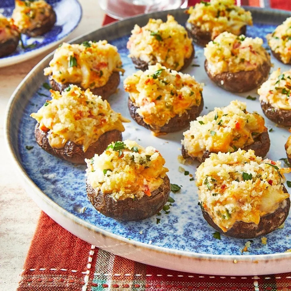 christmas potluck crab stuffed mushrooms