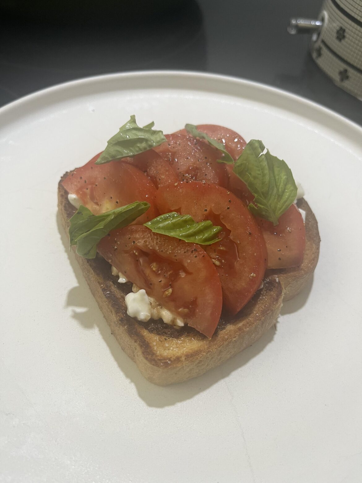 Obsessed with tomato cottage cheese toast