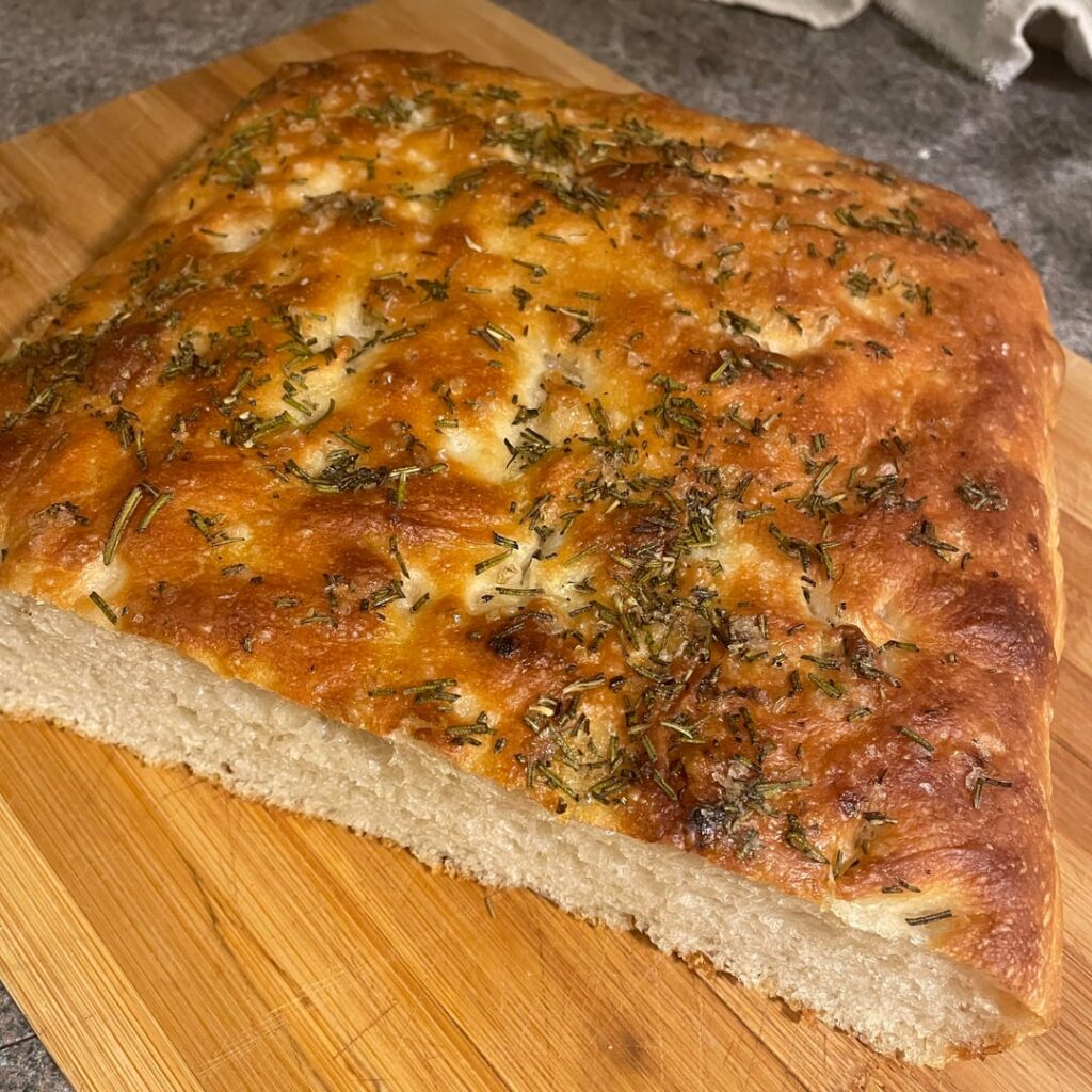 Foccacia + pasta water Foccacia + pasta water