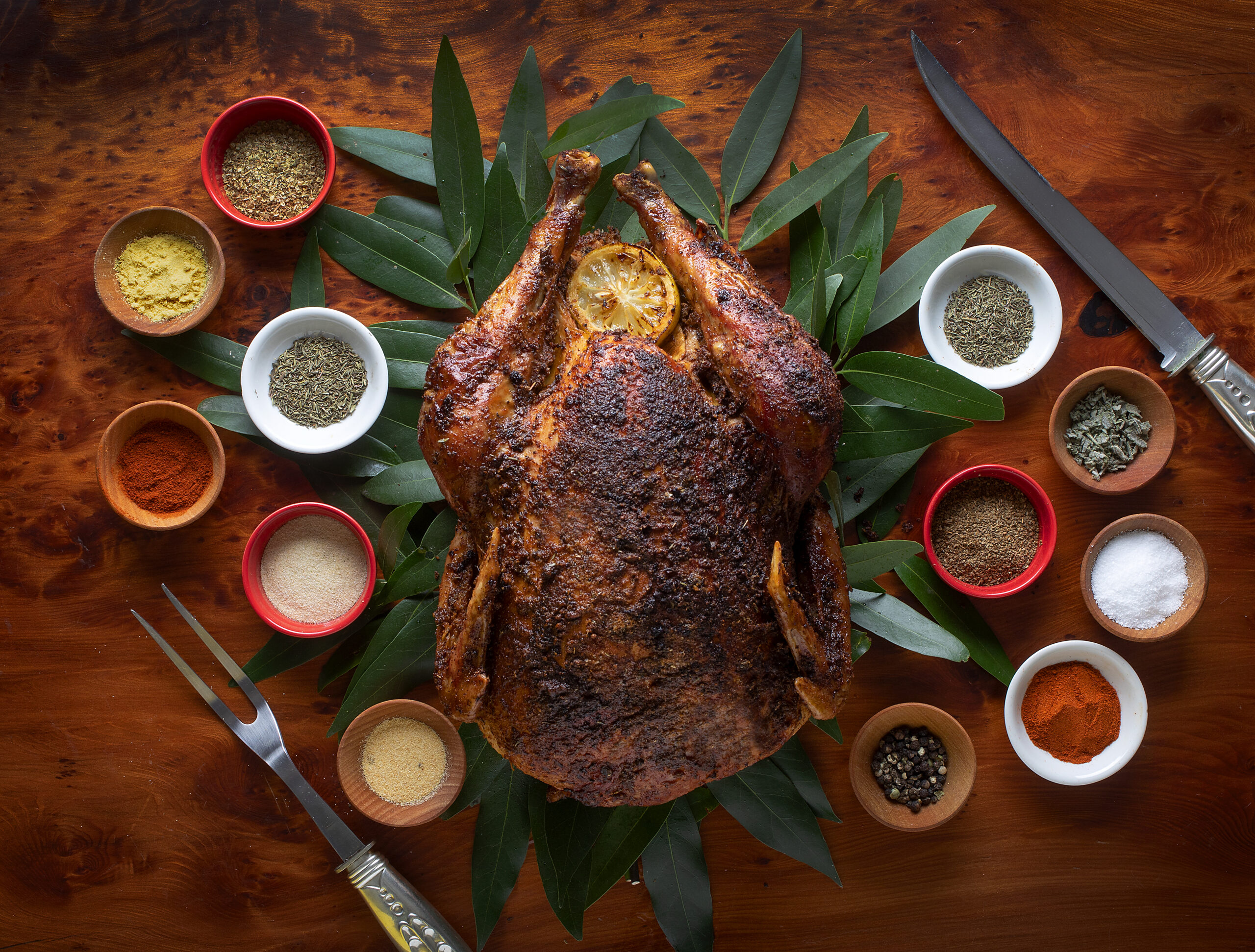 Cajun rubbed turkey combines 12 spices from chef Brandon Guenther of Rocker Oysterfeller's in Valley Ford. (John Burgess/The Press Democrat)