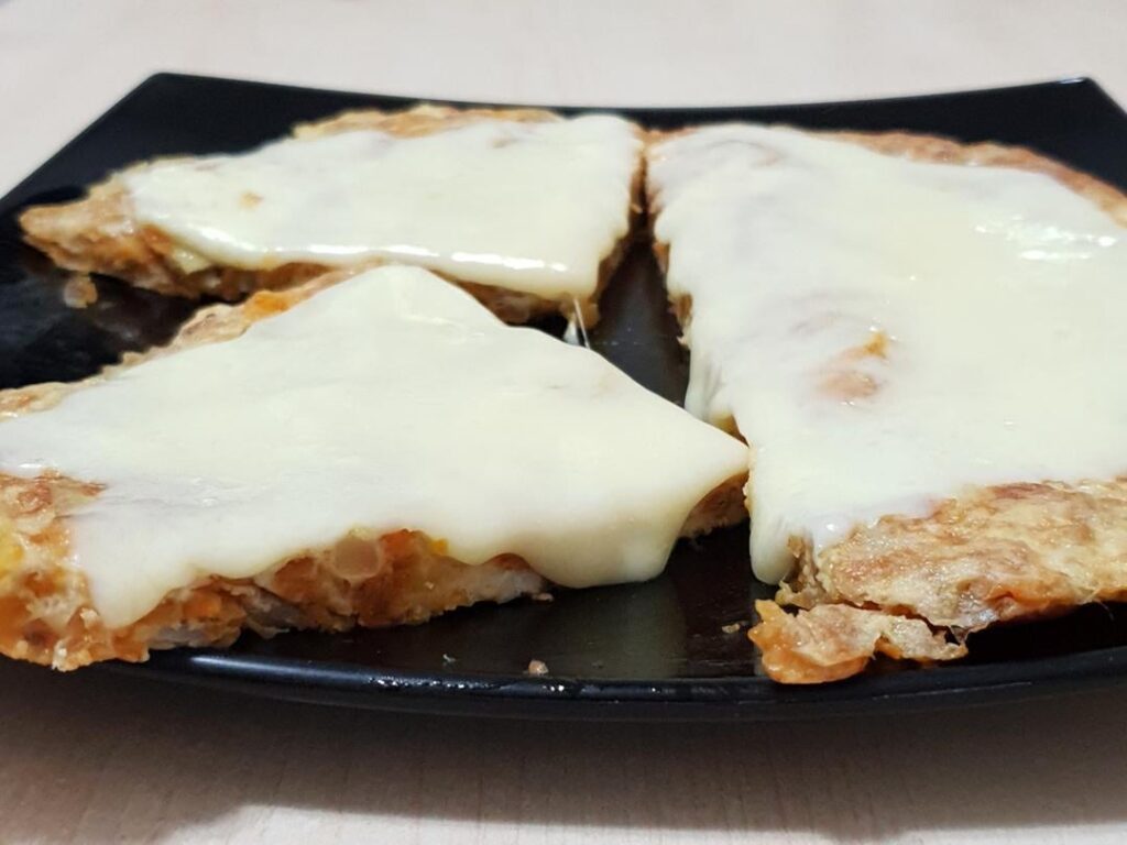 Sweet potato and onion frittata cooked in butter