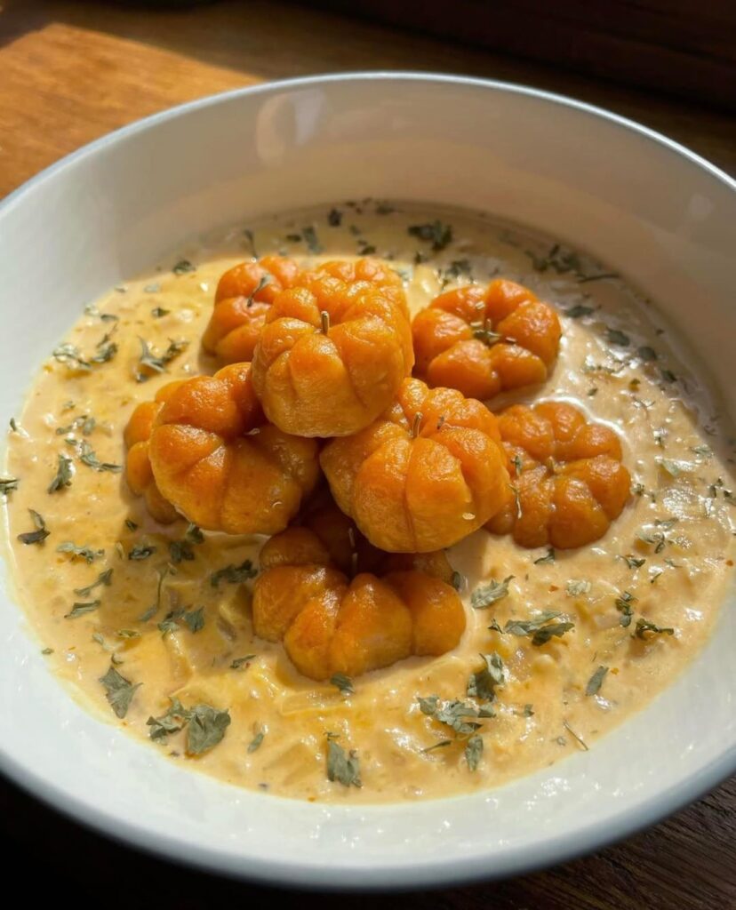 [Homemade] Pumpkin Gnocchi With a Sage Cream Sauce