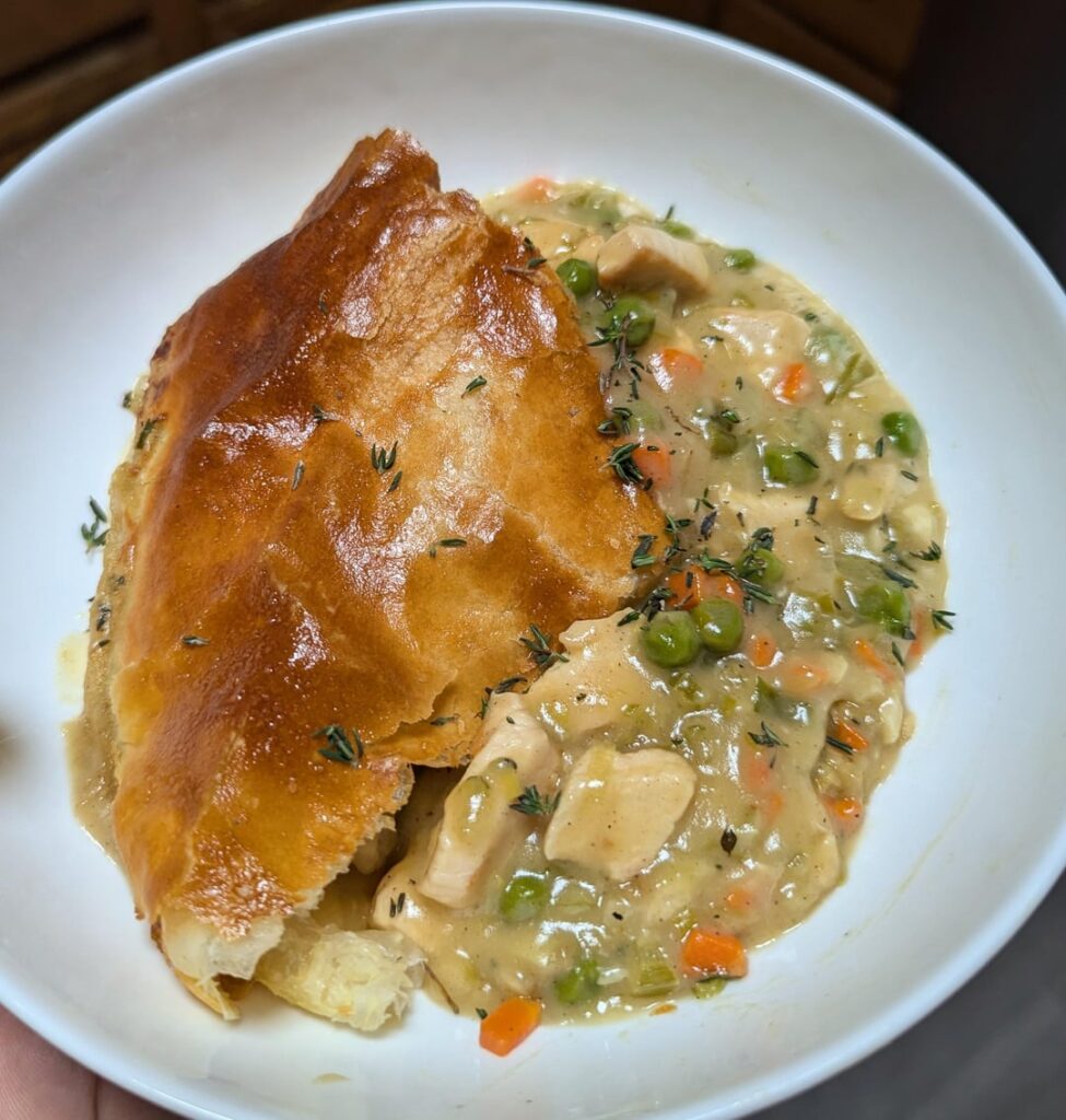 Chicken pot pie with some home made turkey stock I needed to use up