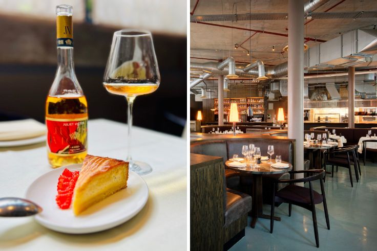 The colours of the dish and the wine matching perfectly at Ibai, London (© Ibai)