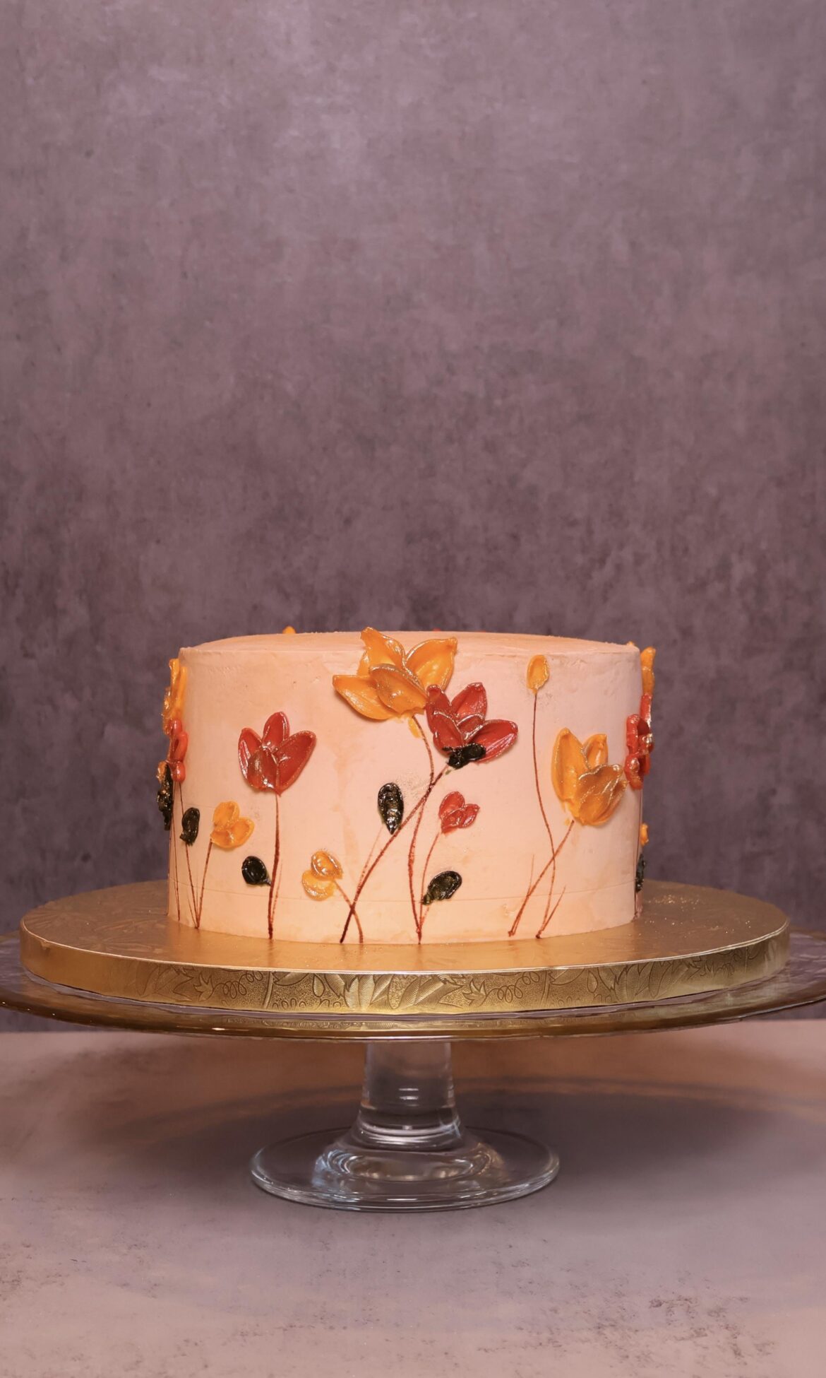 first try at palette knife florals