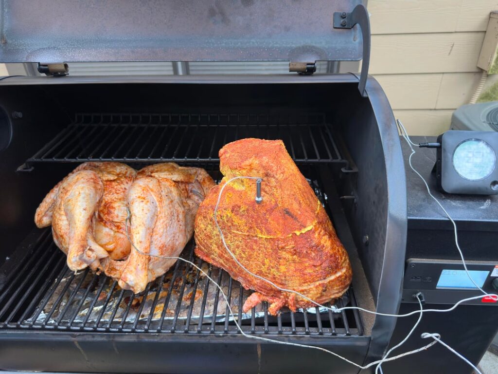 Smoked turkey and Spiral Ham