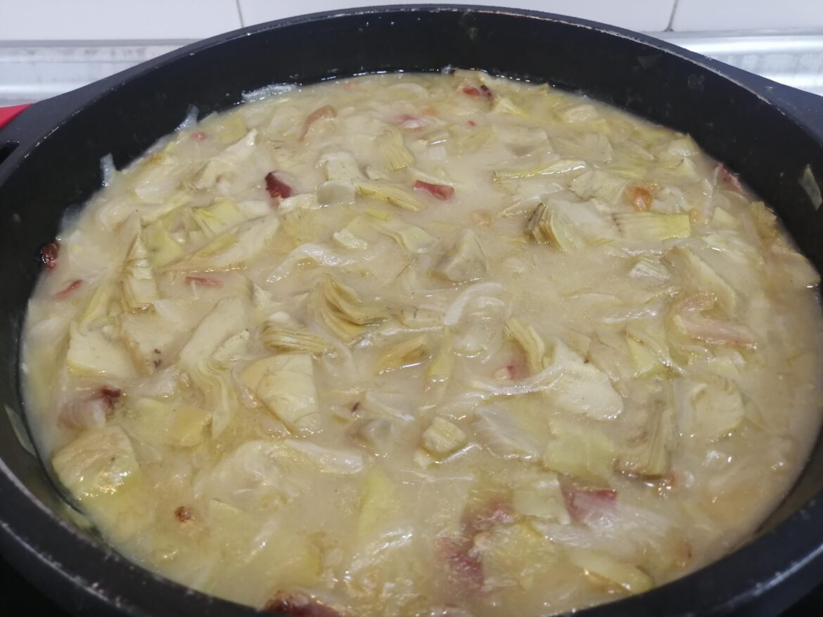 Artichokes with spanish ham