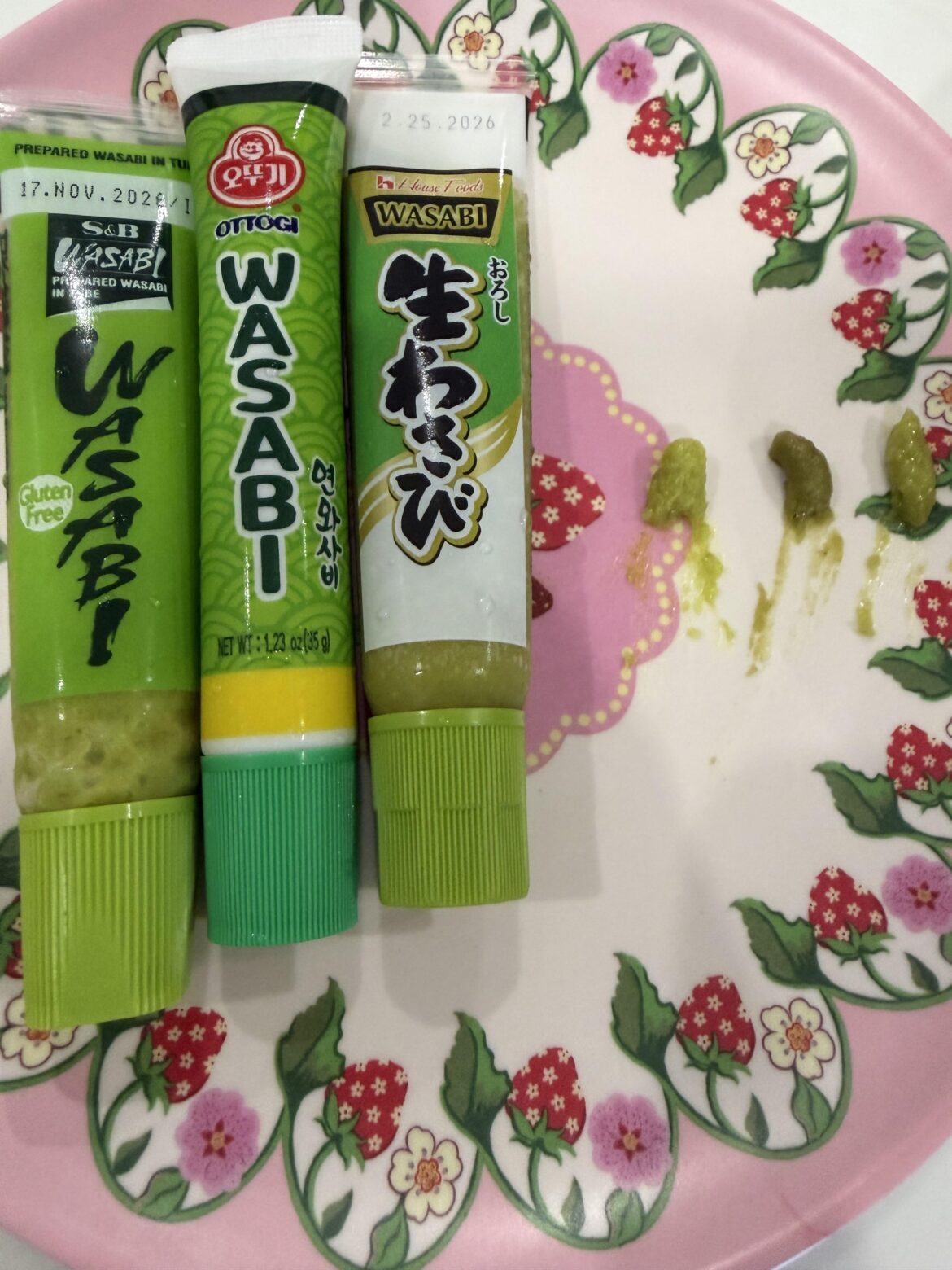 Three brands of store bought “wasabi” compared