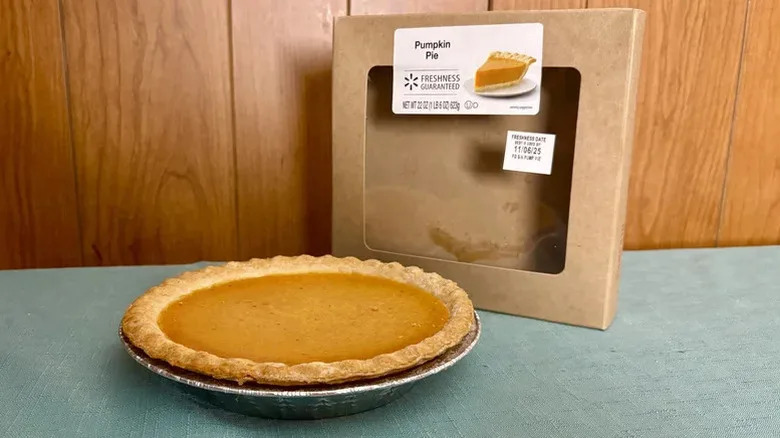 Walmart Pumpkin Pie on a table with the box