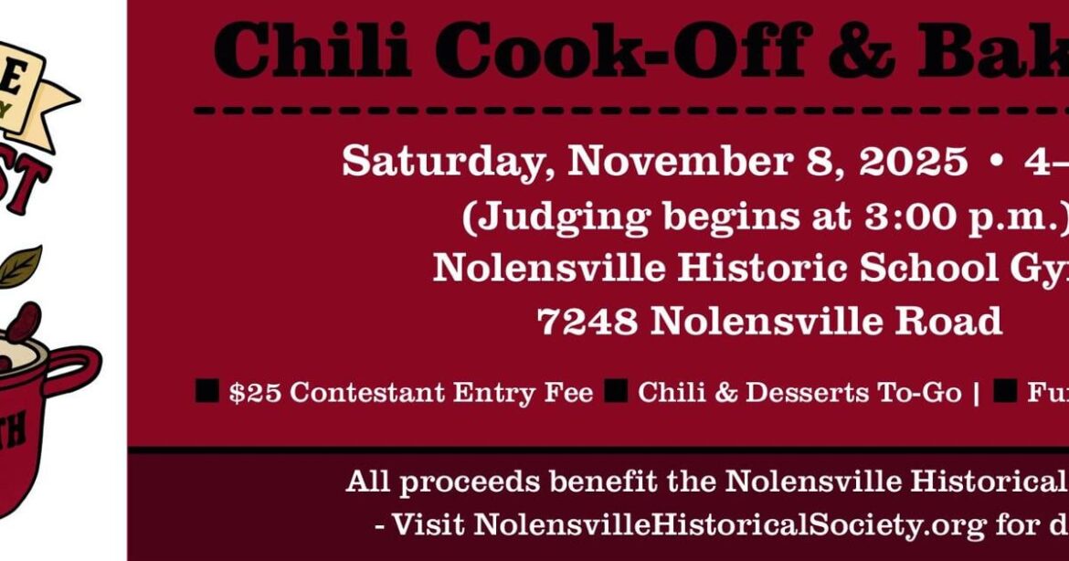 Nolensville Historical Society to host chili cook-off and bake sale Nov. 8. | WLife