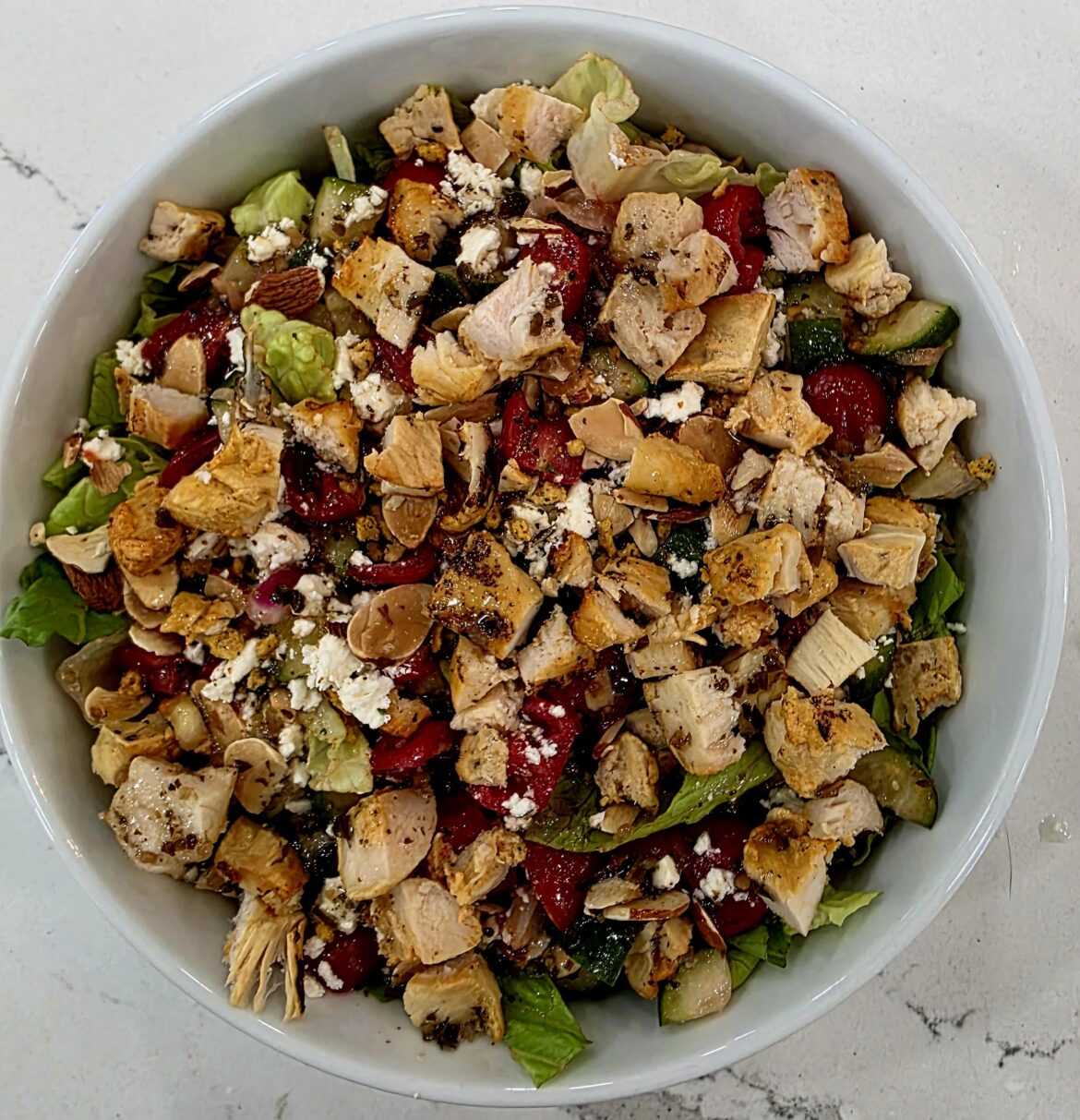 Leftover cucumber salad juice came for my oil's job and absolutely crushed it.