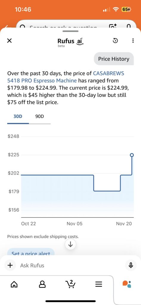 So I wait for Black Friday, and the price goes UP?!?