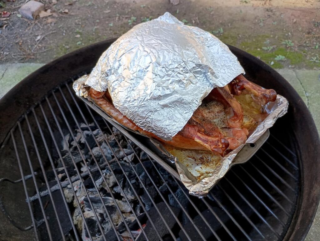 Practice turkey #2, mesquite and pecan chips.