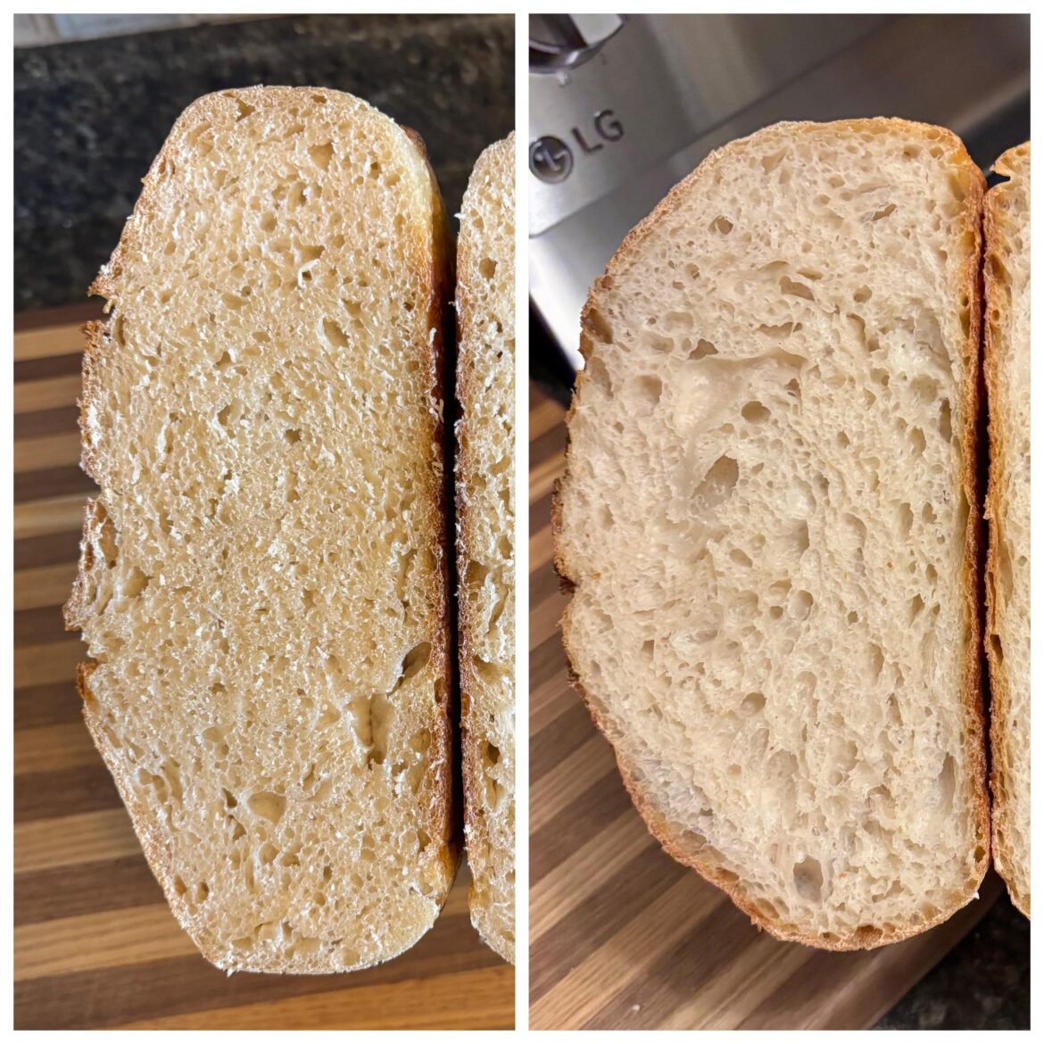 Comparing one of my first loaves to my most recent😊