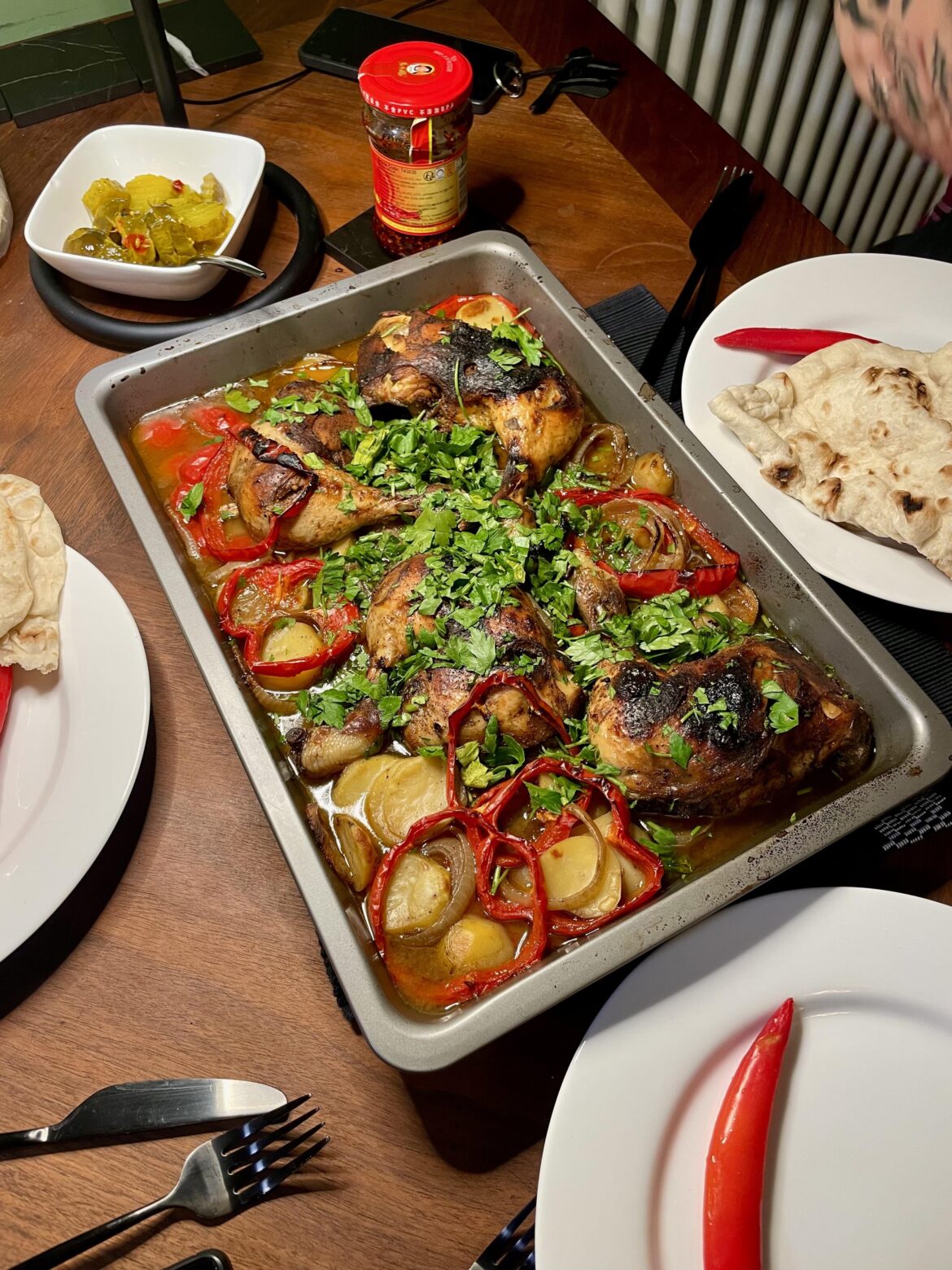 Oven roasted chicken and vegetables