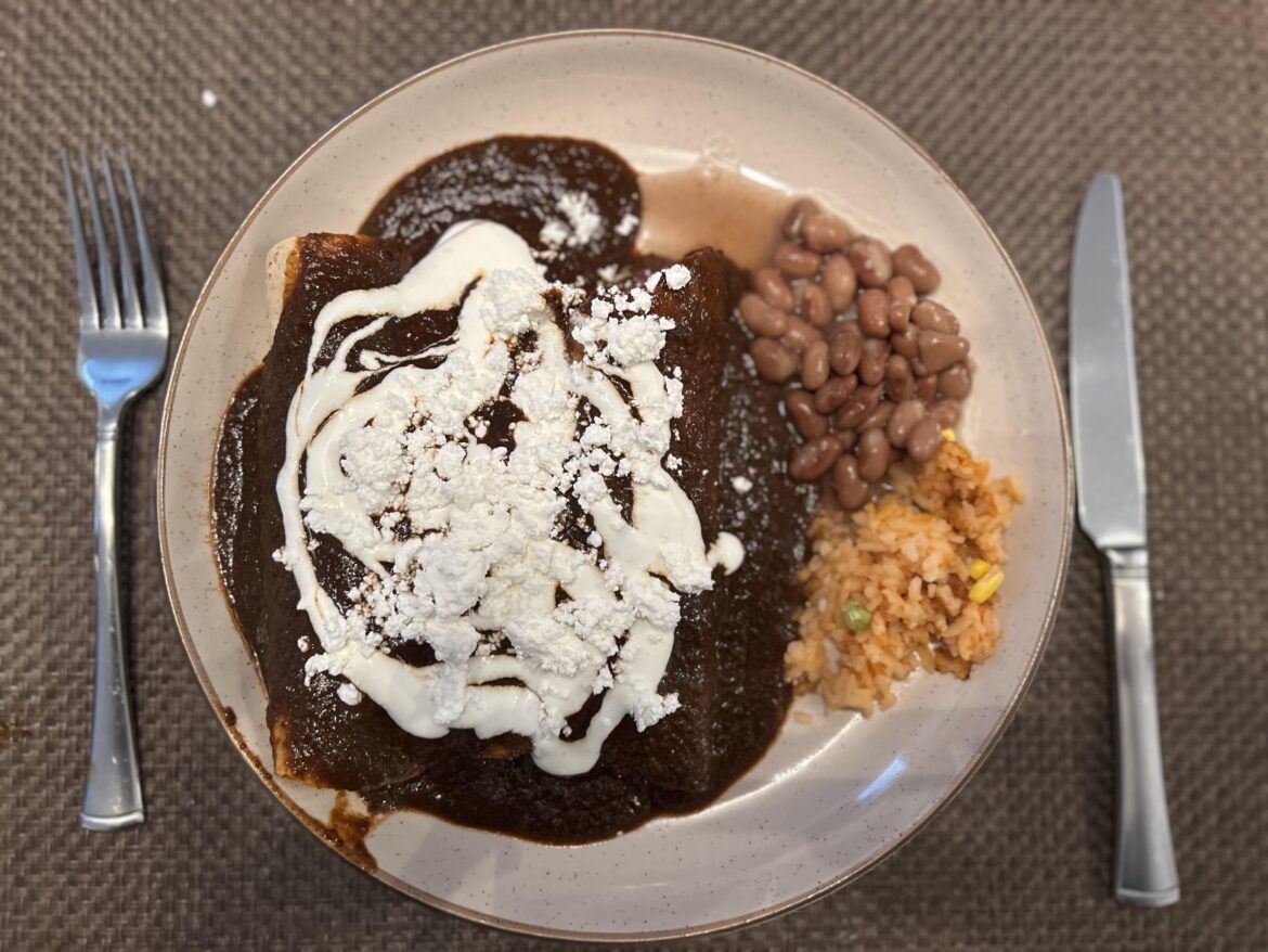 Today’s dinner, mostly homemade enmoladas, didn’t make mole from scratch
