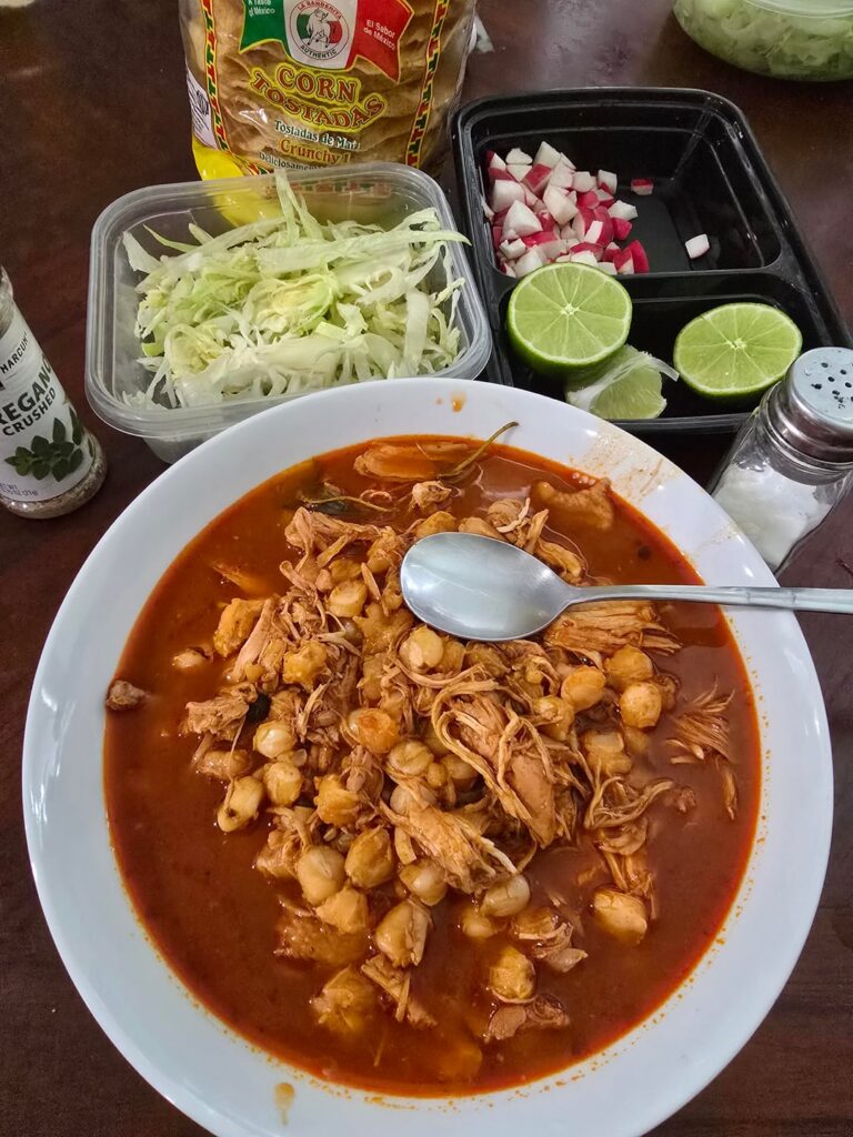 Pozole on a rainy day. Don't mind if I do.