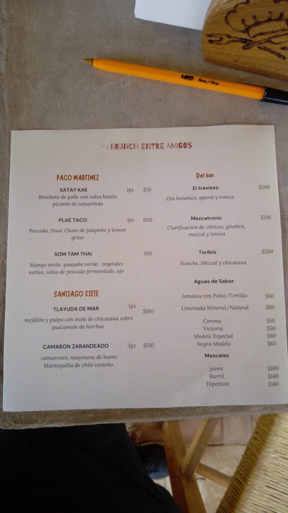 Sha, today, some of the dishes, Thai and Oaxacan fusion