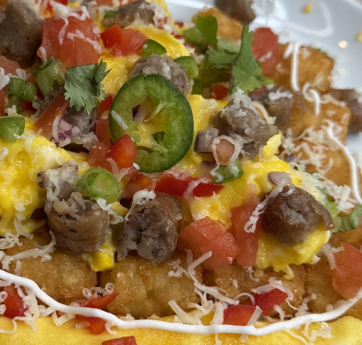 Southwest Breakfast on Tater Tots. Would you try this for breakfast?