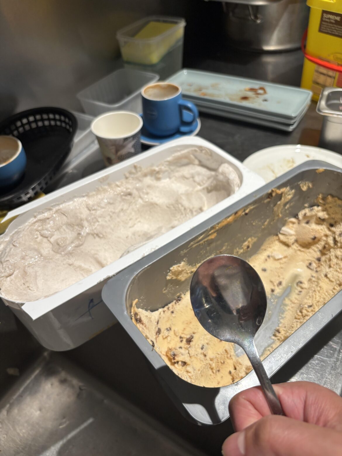 They said that these ice creams from last years specials needed to be tossed out, so with weapon in hand I knew what must be done