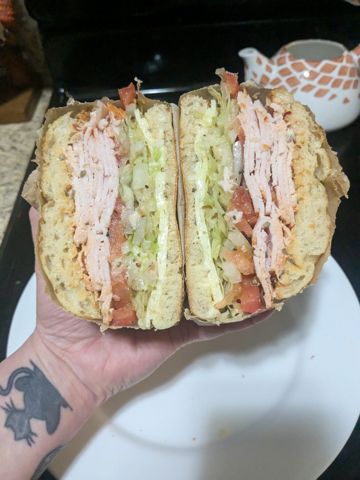 Finally got some parchment to properly wrap my sandwiches. This one was especially tasty.