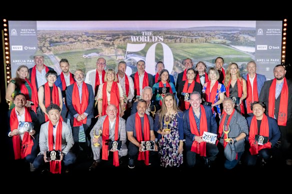 This year’s award winners take a celebratory group photo at Amelia Park Wines, Margaret River.