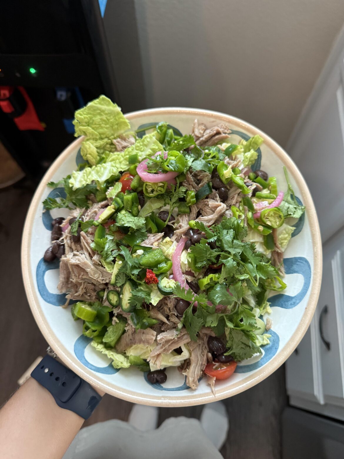 Pulled pork taco bowl