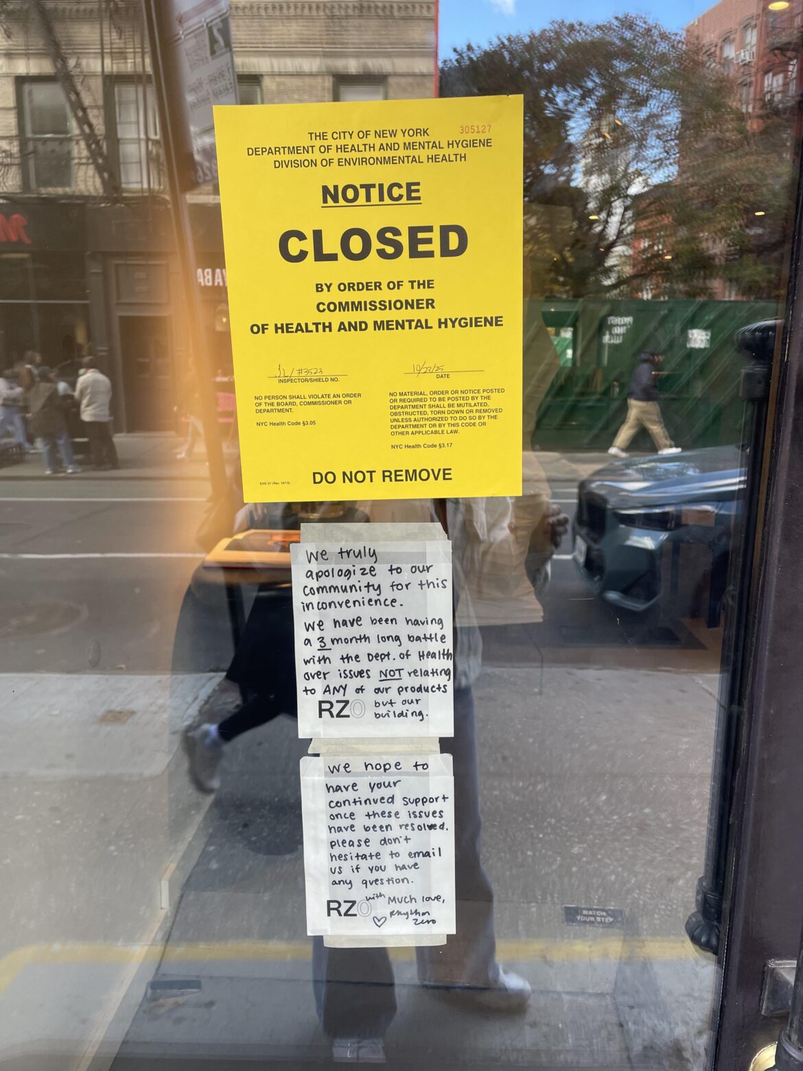 Rhythm Zero West Village Closer by Health Department