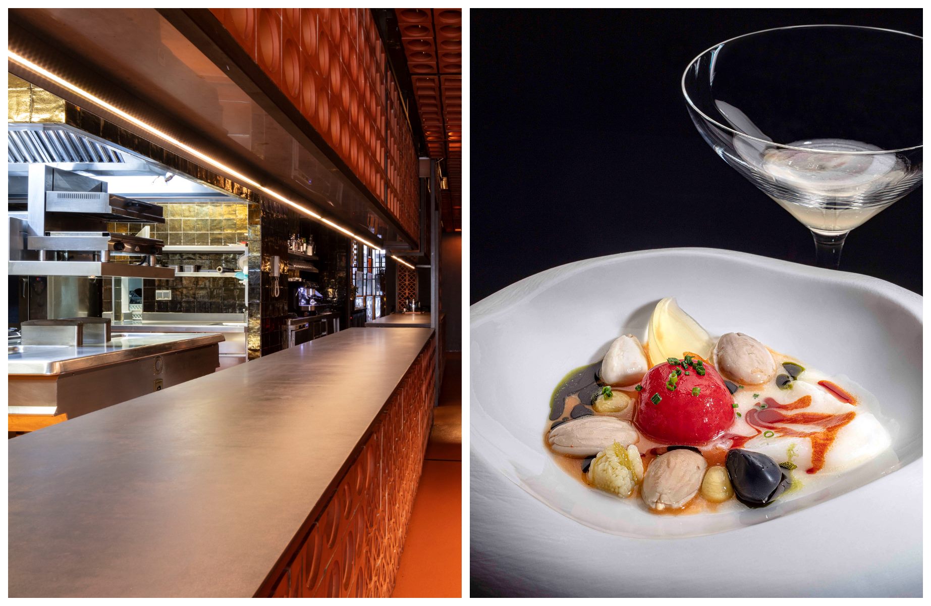 At Disfrutar, its remarkable “living table” offers an immersive showcase of the three chefs' most inventive creations © (Left) Joan Valera / (Right) Francesc Guillamet/Disfrutar