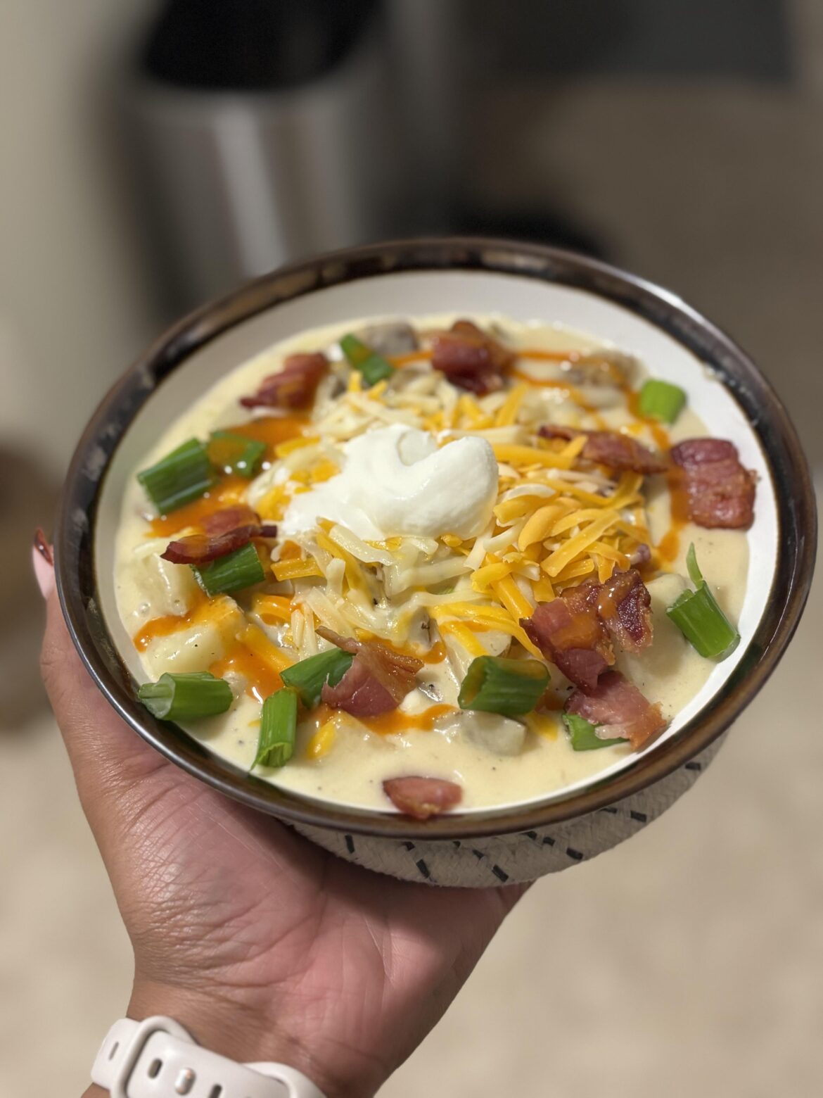 Loaded baked potato soup!