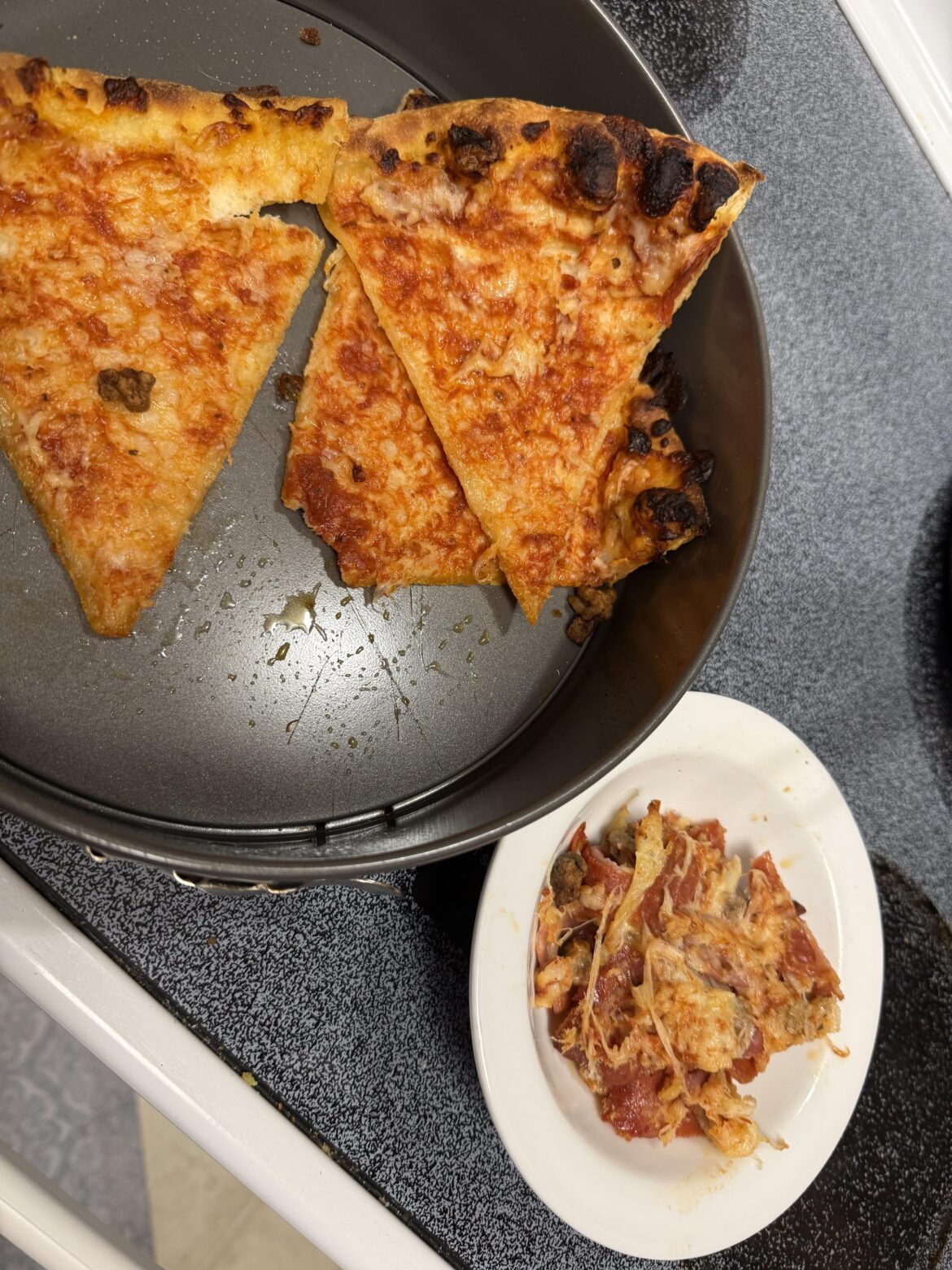 I feel this qualifies as mistreatment, the poor pizza didn't deserve this.