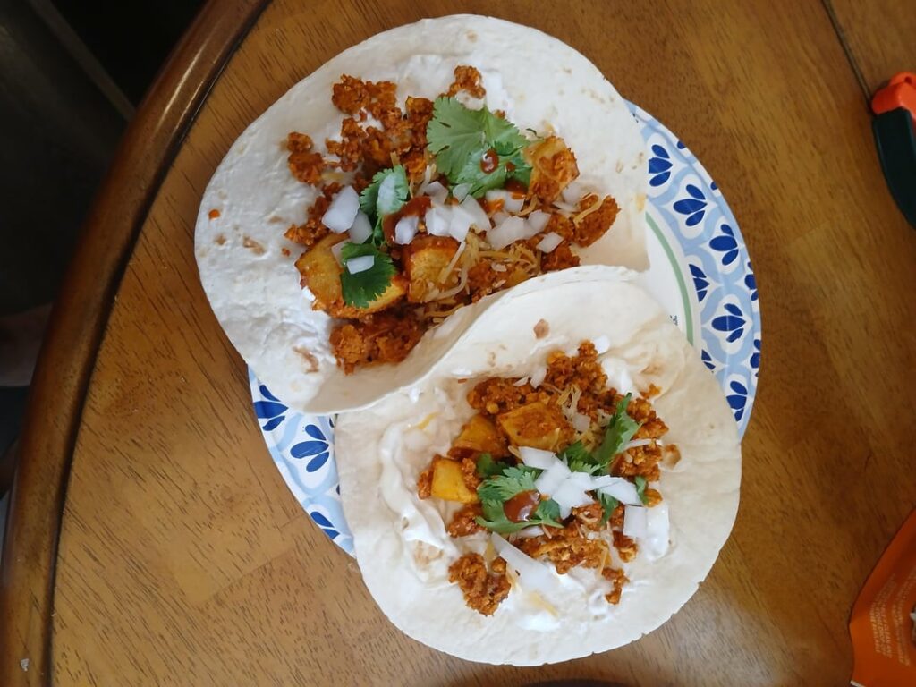 Chorizo breakfast tacos