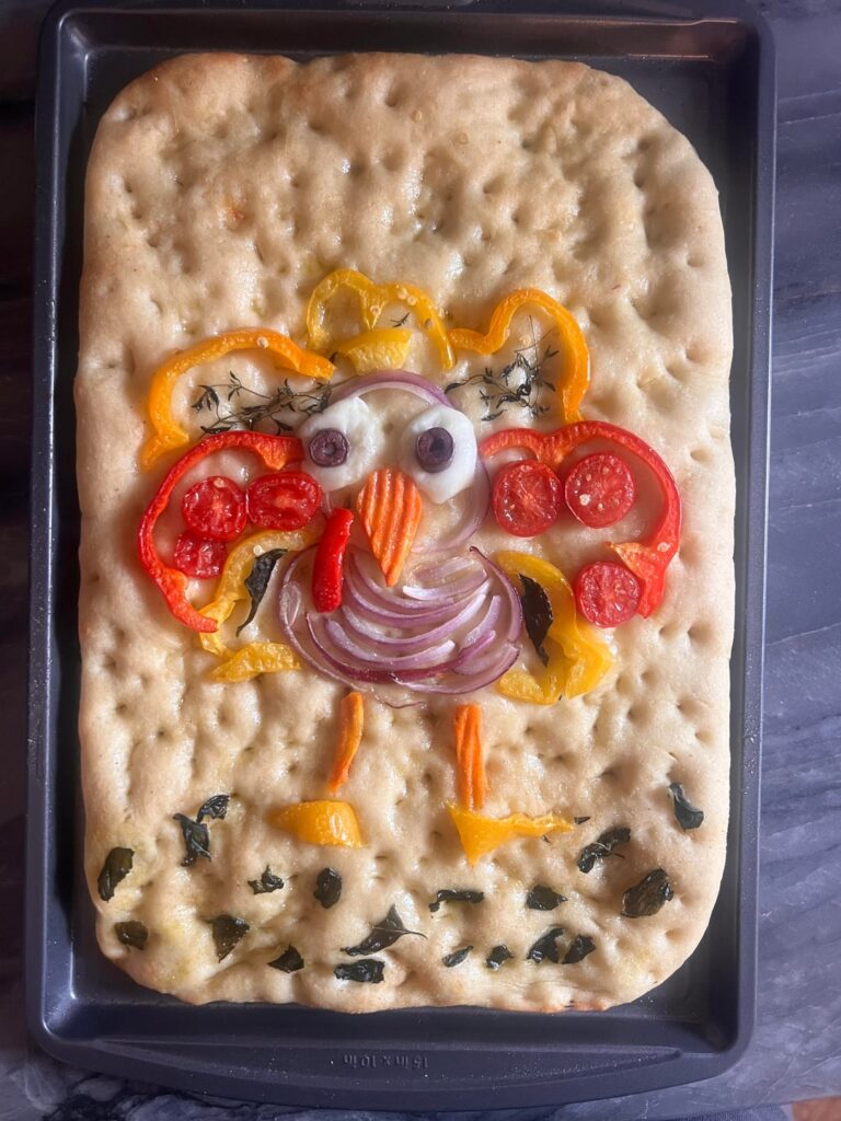 Is it too early for turkeys? My first attempt at Focaccia.