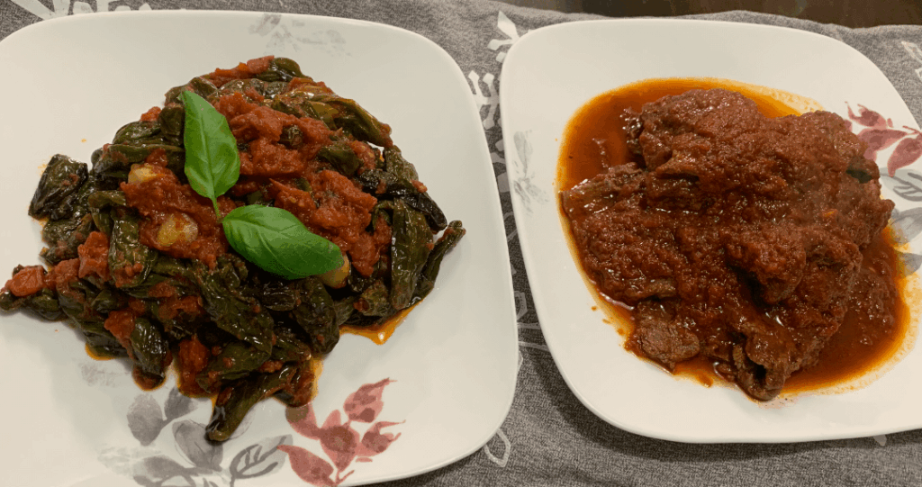 Friggitelli and steak pizzaiola