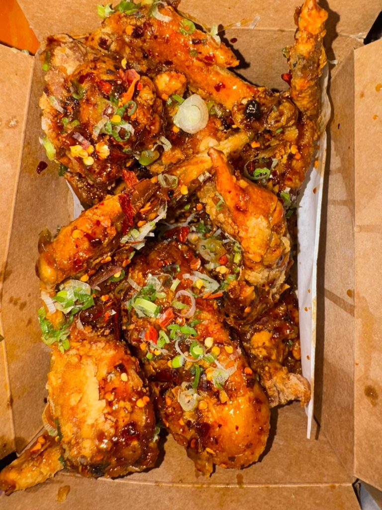 Whole fried wings from Wangs in Park Slope, Brooklyn