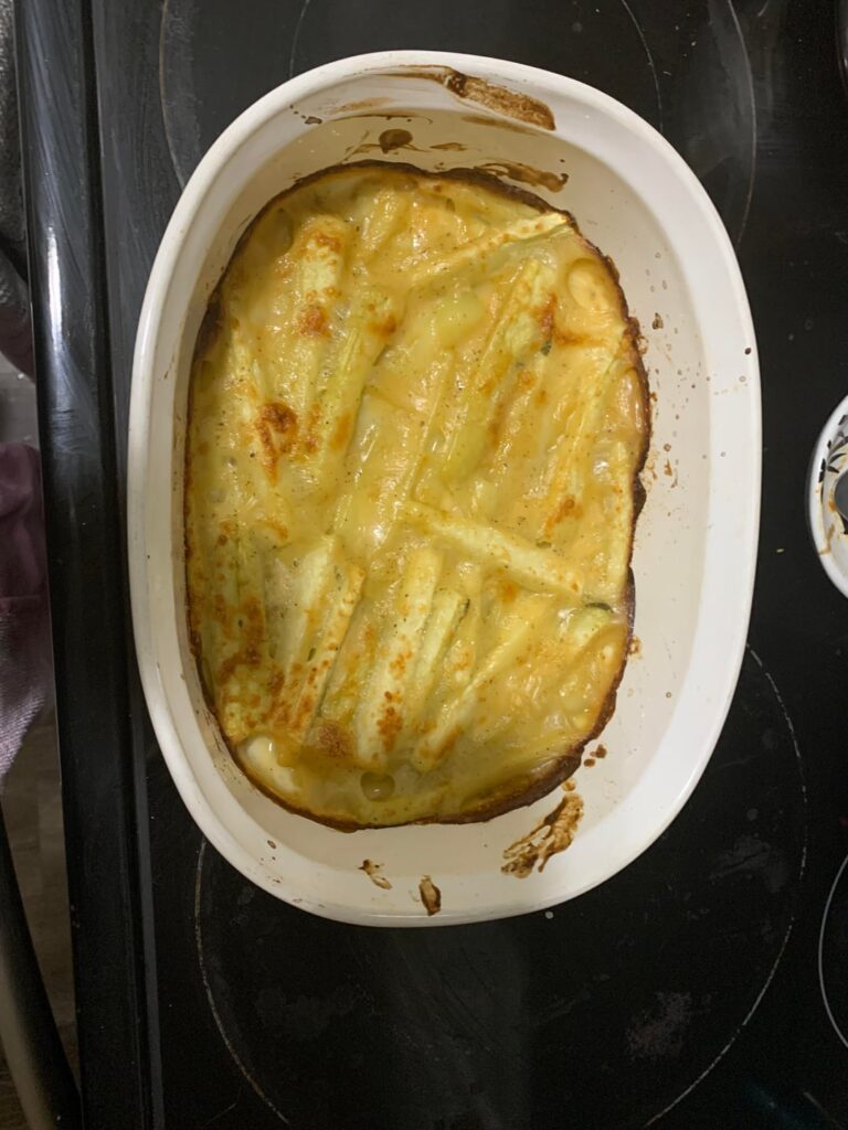 140 calorie cucumber casserole (entire dish)