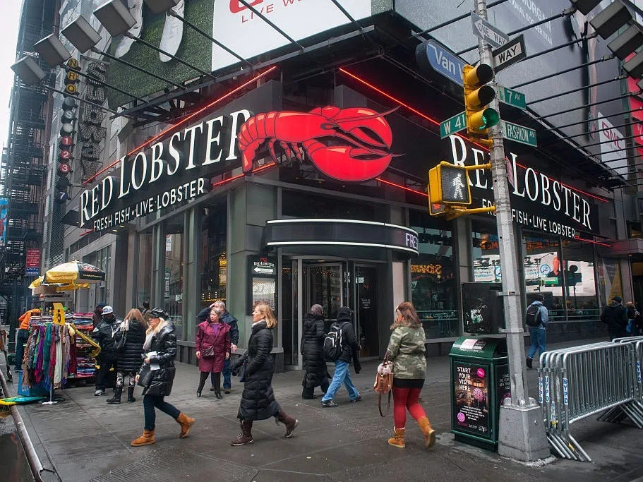 A Red Lobster restaurant in Times Square in New York.