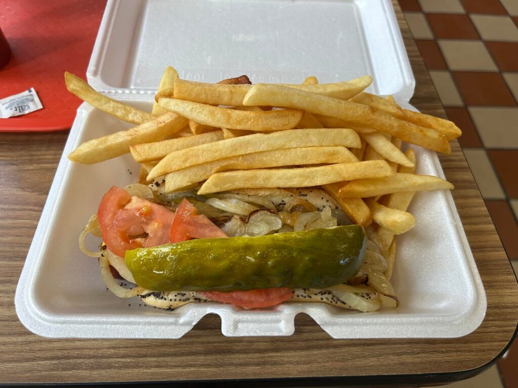 Polish Dog w/ Fries at Jake’s Pup in the Ruf - Uptown