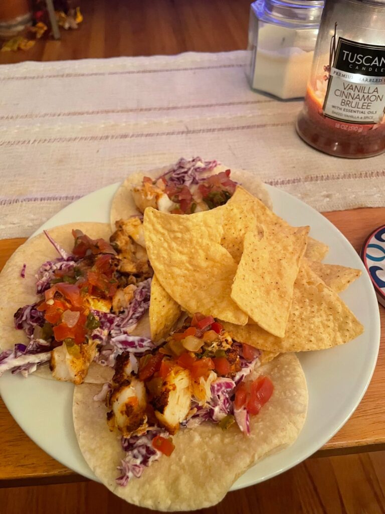 ~600cal Fish Taco Dinner