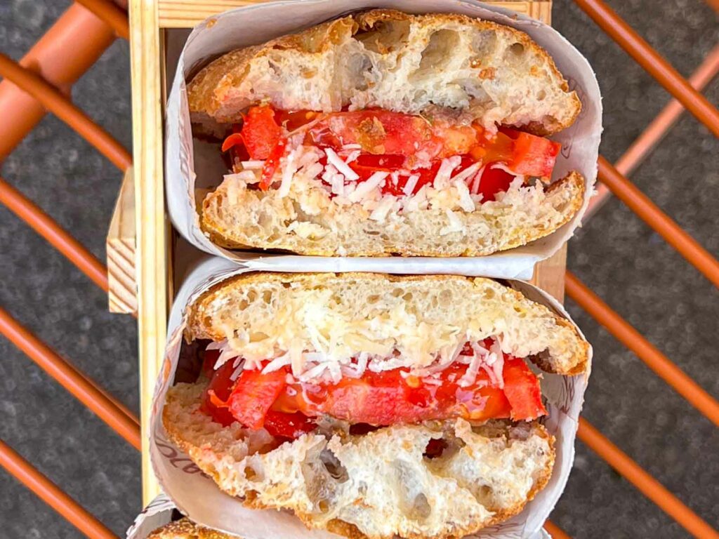 Anchovy Tomato Pinono at Focacceria dei Mercanti in Palermo