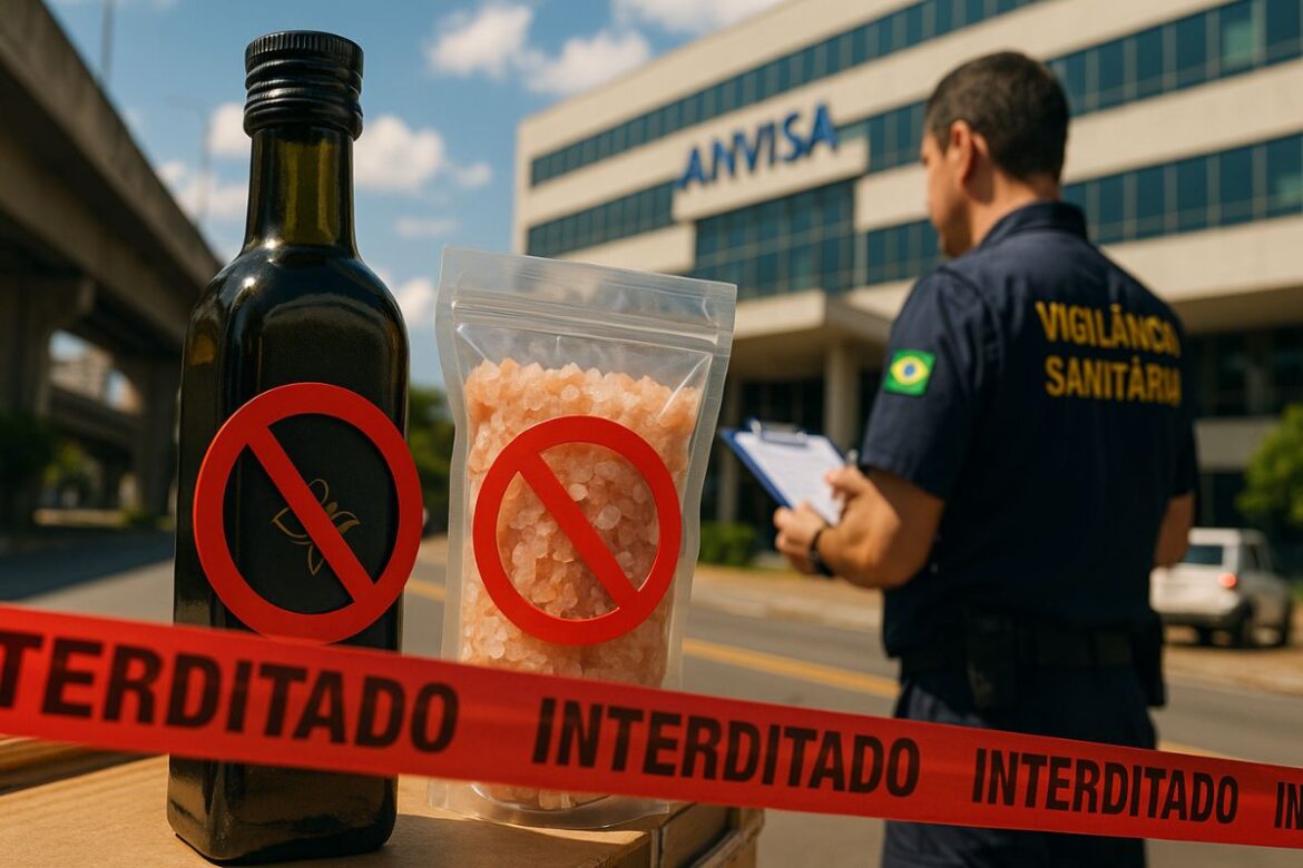 Anvisa bans well-known brands and issues warning: Ouro Negro olive oil and Kinino Himalayan salt are prohibited throughout Brazil Anvisa bans well-known brands; Ouro Negro olive oil and Kinino Himalayan salt are irregular products under food safety alert.
