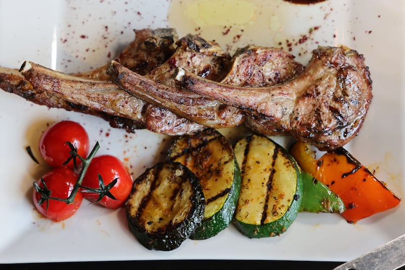 Lamb Chops, flame-seared with garlic butter